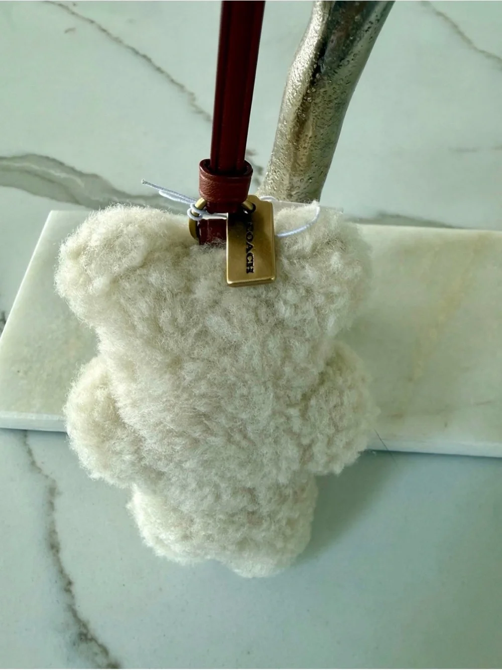 🤎New Coach Shearling Teddy Bear Bag Charm